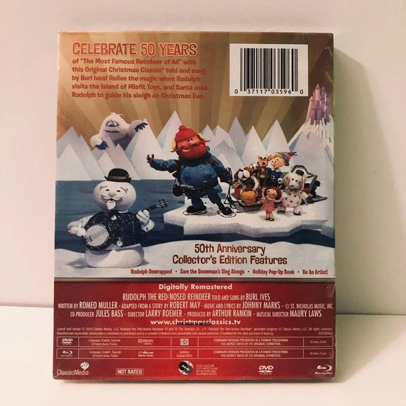 Rudolph The Red Nosed  Reindeer 50th Anniversary DVD Blu Ray Sealed - Picture 4 of 13
